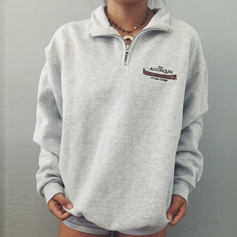 Casual Loose Zip Lapel Sweatshirt