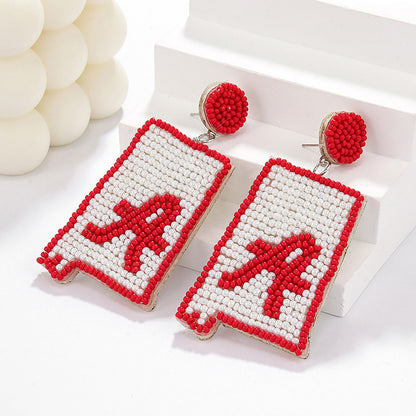 Gameday Beads Letter Earrings