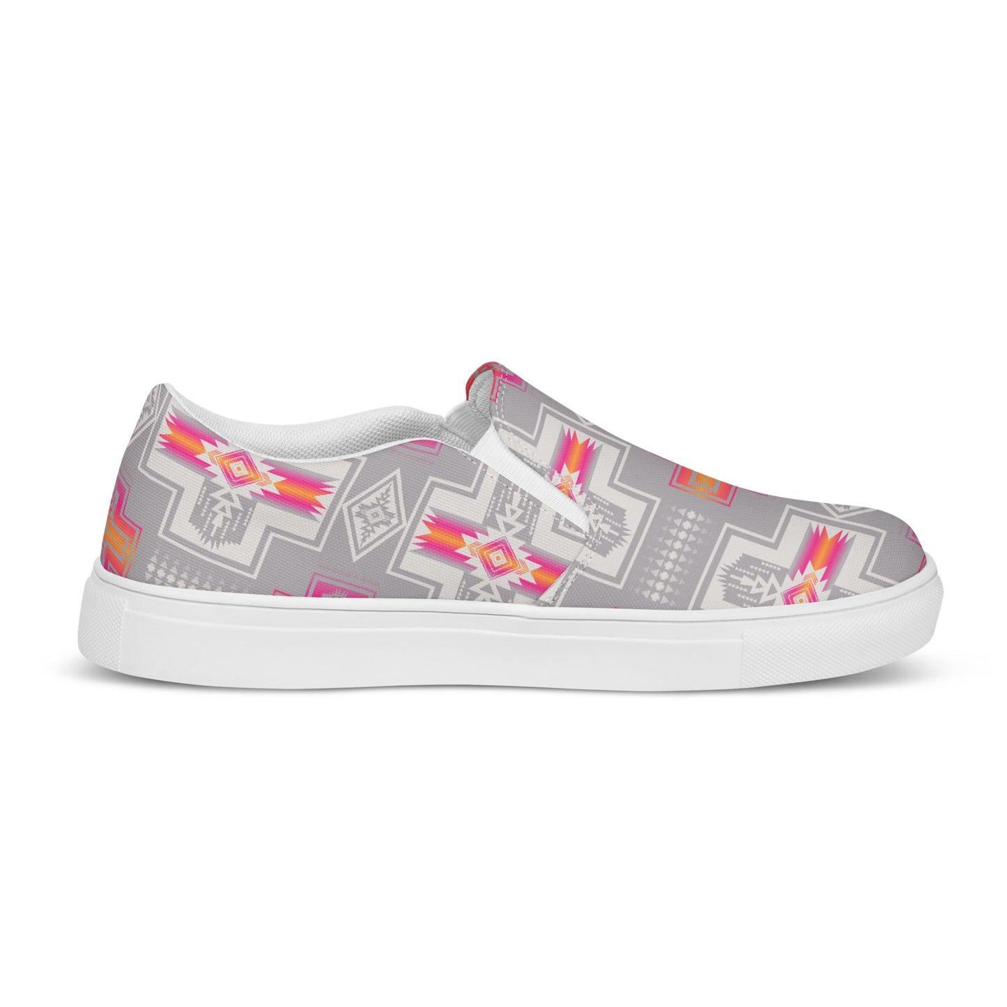 Pink Fire Aztec Women__ Slip-on Canvas Shoes