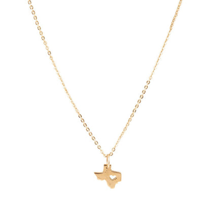 I Love Texas Bronze Necklace