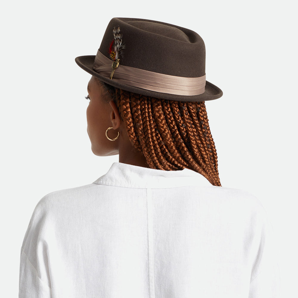 Tienda Brixton Hats Stout Wool Felt Pork Pie Hat - Brown