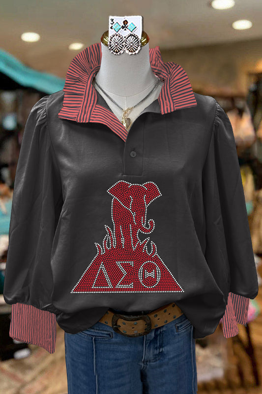 Elegant Contrasting Delta Sigma Theta Blouse