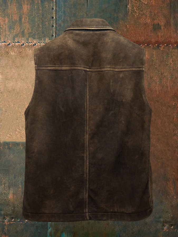 Men's Vintage Western Multi-Pocket Vest