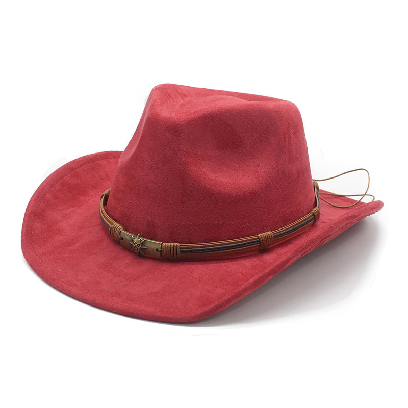 Men's Vintage Western Cowboy Hat Suede Knight British Felt Hat