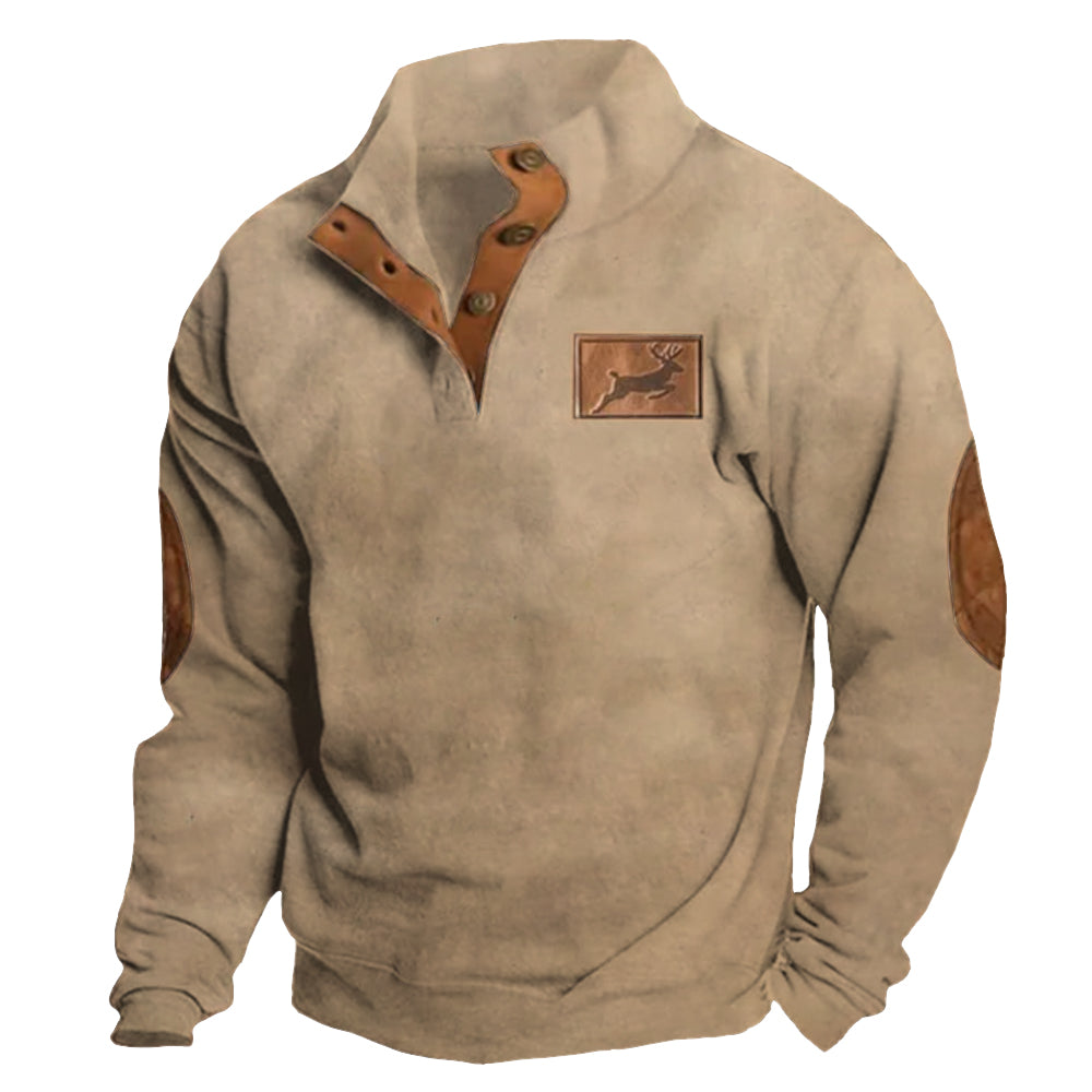 Men's Colorblock Elk Casual Sweatshirt