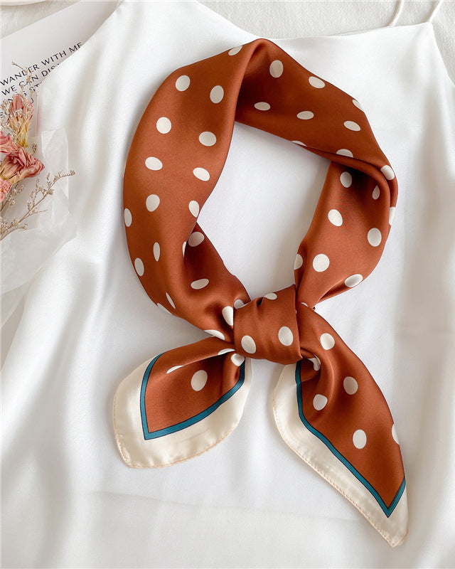 Dot Imitation Silk Square Scarf