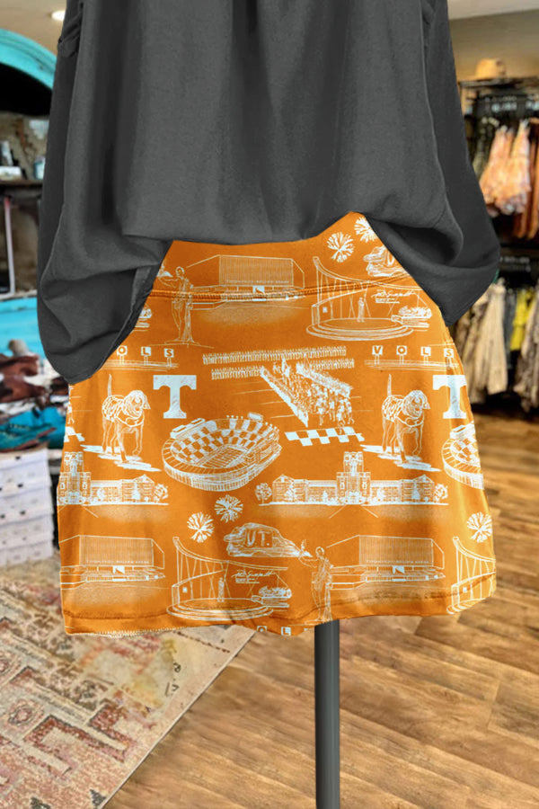 Orange Tennessee Vols Gameday Tiger Print Skirt