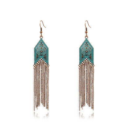 Women's Bohemian Alloy Tassel Earrings