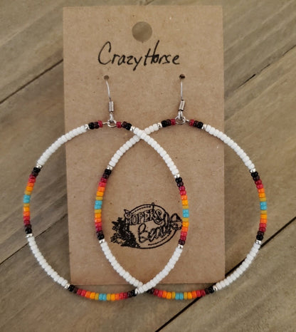 Crazy Horse Large Hoop Earrings Choice of Sizes