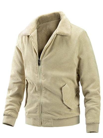 Men's Loose Casual Lapel Plush Jacket