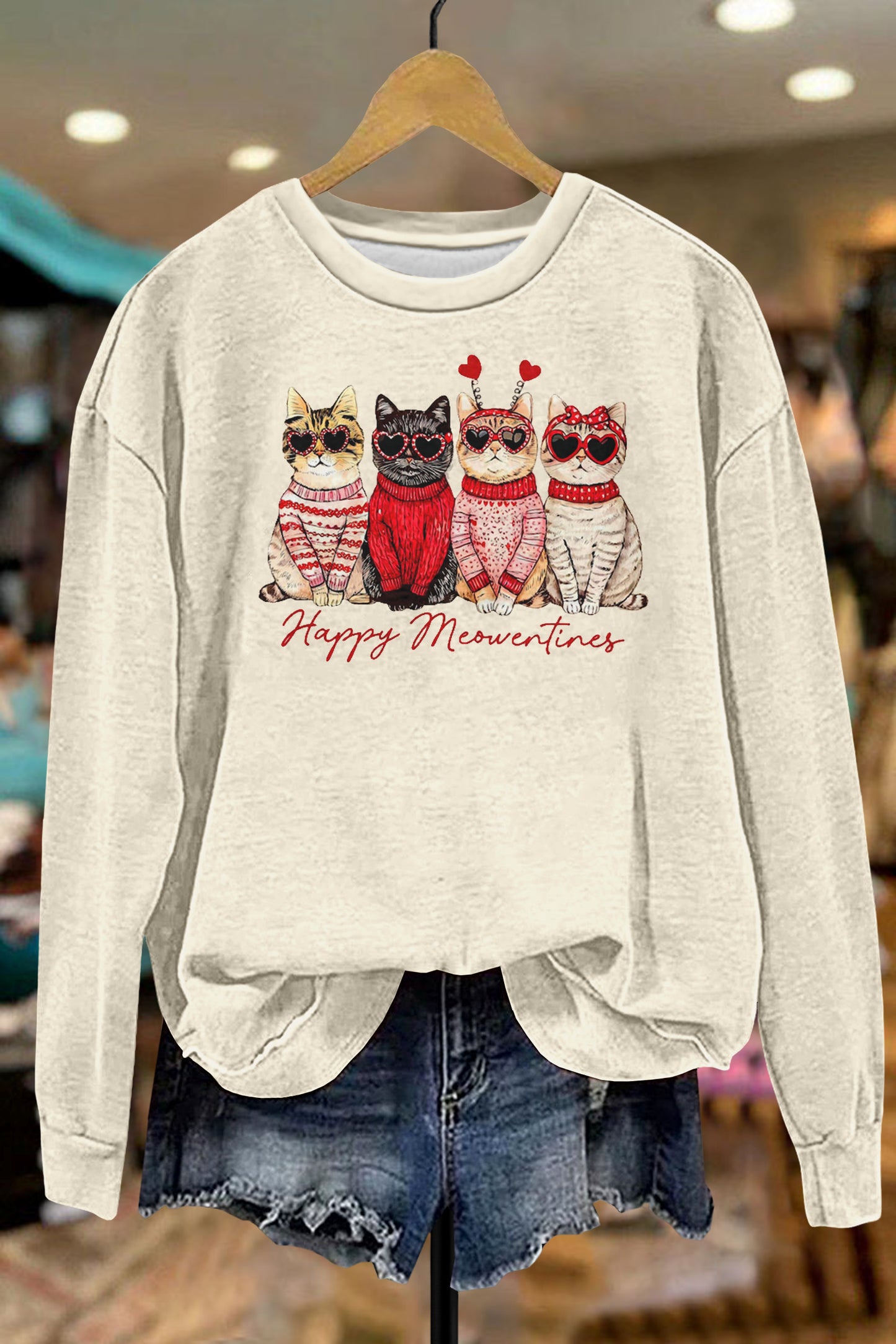 Cute Cat Valentine Sweatshirt