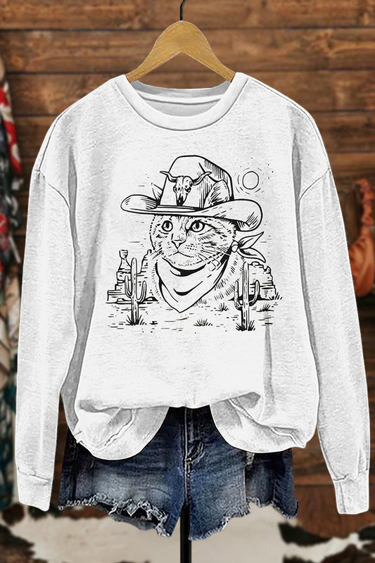 Vintage Cowboy Cat Sweatshirt