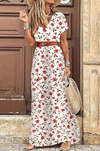 Boho Style Sleeveless Print Maxi Dress