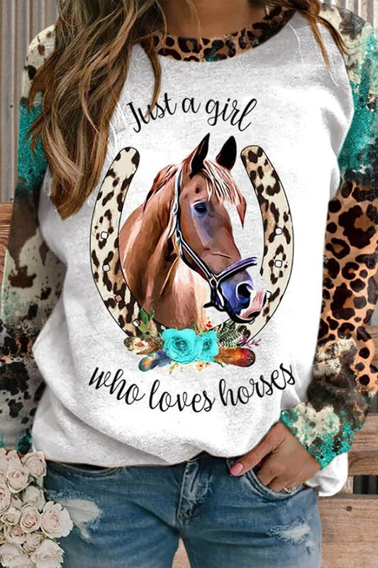 Retro Western Horse Pattern Sweatshirt