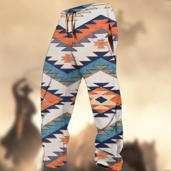 Men's Retro Country Western Ethnic Geometric Pint Casual Sweatpants