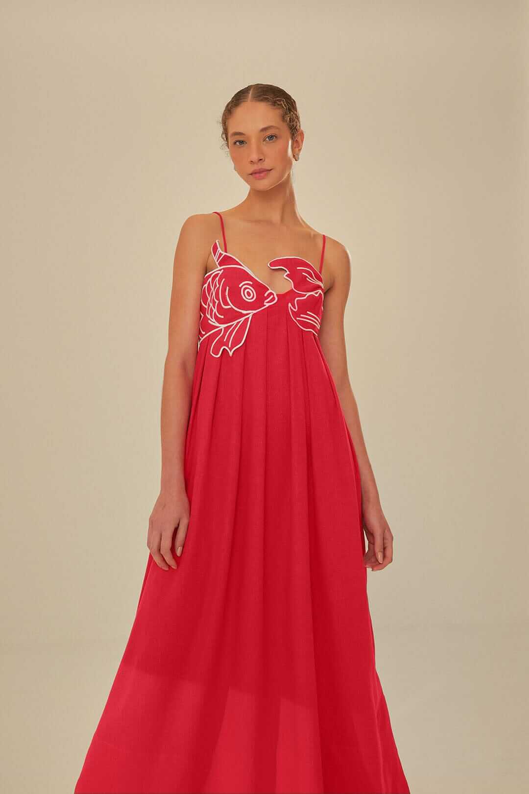 Red Fish Top Maxi Dress