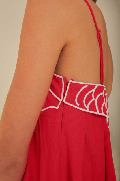 Red Fish Top Maxi Dress