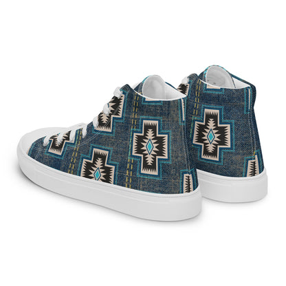 Aztec Cross Women__ high top canvas shoes