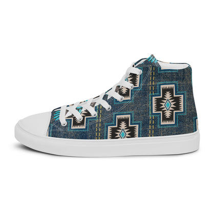 Aztec Cross Women__ high top canvas shoes