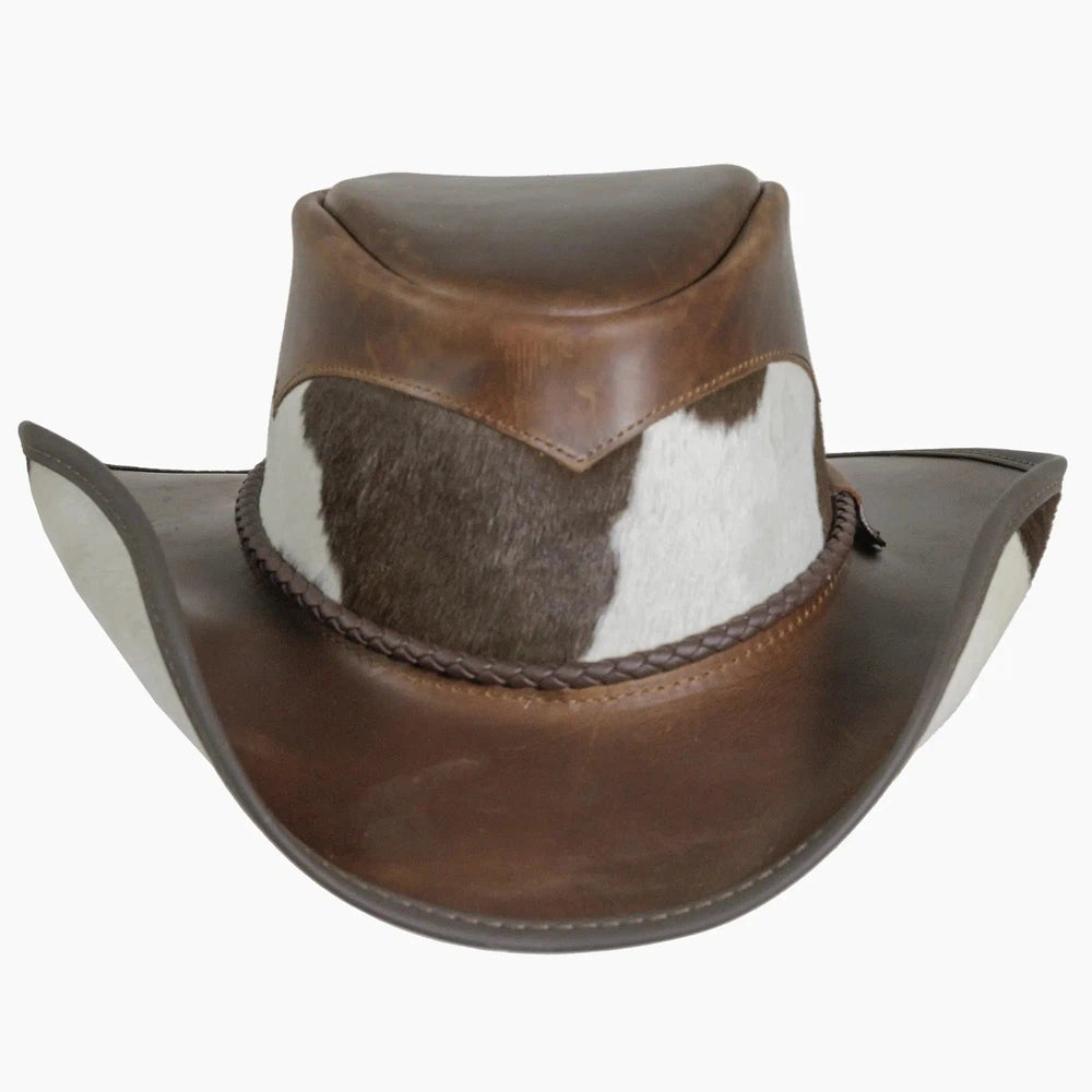 Open Road Mens Leather Cowboy Hat