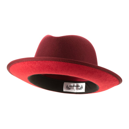 Classic Center-creased Fedora-King (Old Maroon)