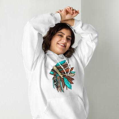 Turquoise Head Dress Unisex Hoodie