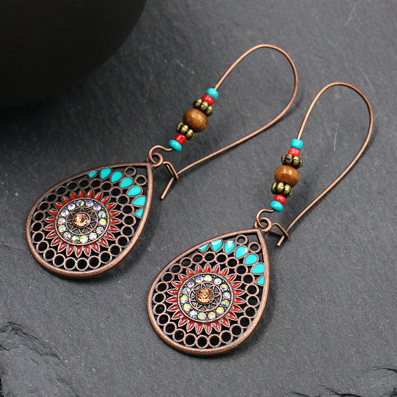 Women's Bohemian Tribal Hollow Earrings