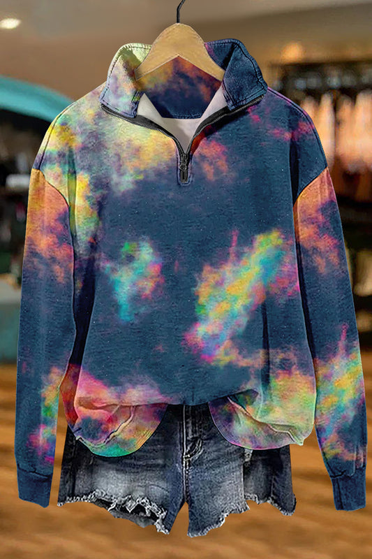 Cute Psychedelic Starry Sky Print Sweatshirt