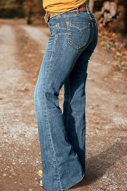 Vintage Washed Wide Leg Jeans