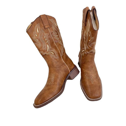 Womens Vintage Embroidered Western Boots