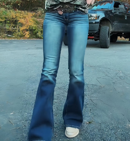 Blue Wash Micro-flare Jeans