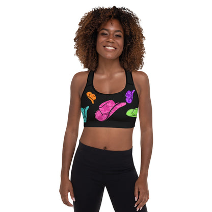 All Neon Hat Padded Sports Bra