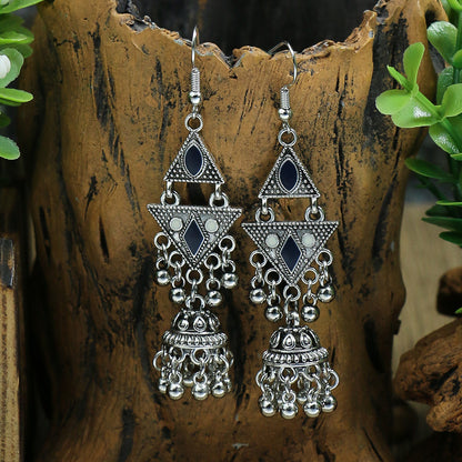 Women's Bohemian Hollow Tassel Rice Bead Earrings