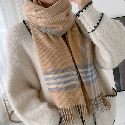 Fashionable Contrast Colors Plaid Scarf