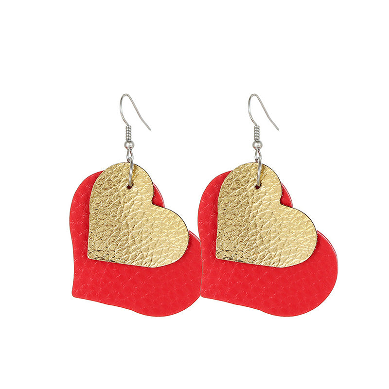 Valentine's Day Color Block Love Heart Earrings