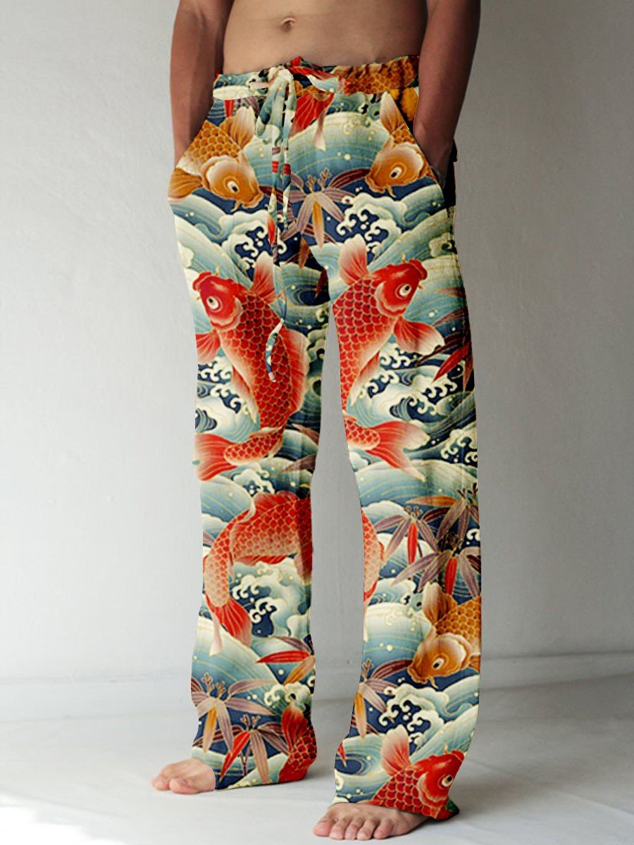 Men's Japanese Koi Fish Casual Pant