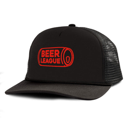 Beer Can Pattern BEER LEAGUE Letter Printed Trucker Hat