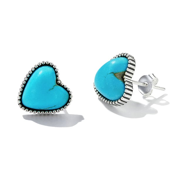 Sterling silver turquoise love earrings