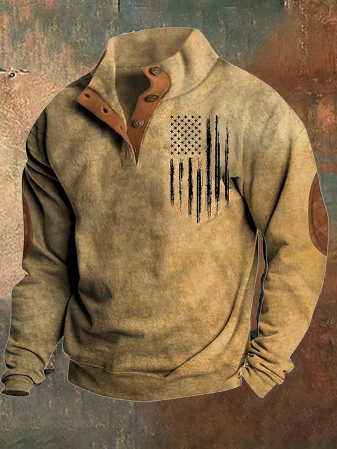 Men's Aintage Flag Print Sweatshirt