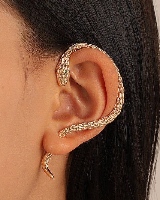 Punk Retro Wrapped Ear Hook Snake Shaped Earrings