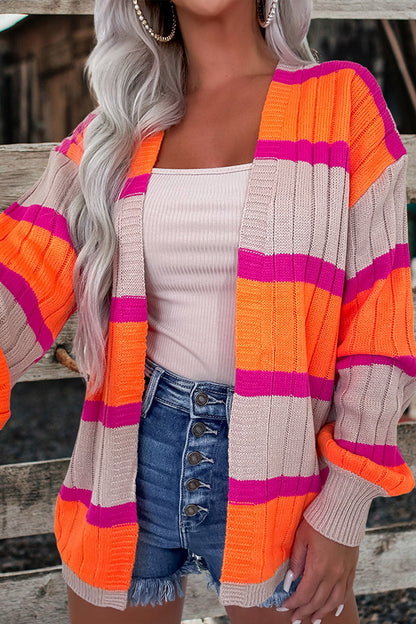 Beautiful Striped Colorblock Cardigan