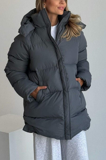 Women's Casual Hooded Zippered Thick Jacket