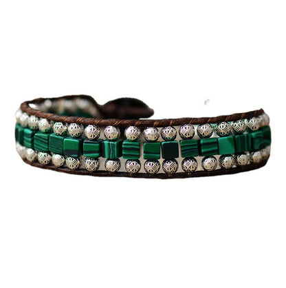 Unisex Malachite Natural Stone Bohemian Bracelet