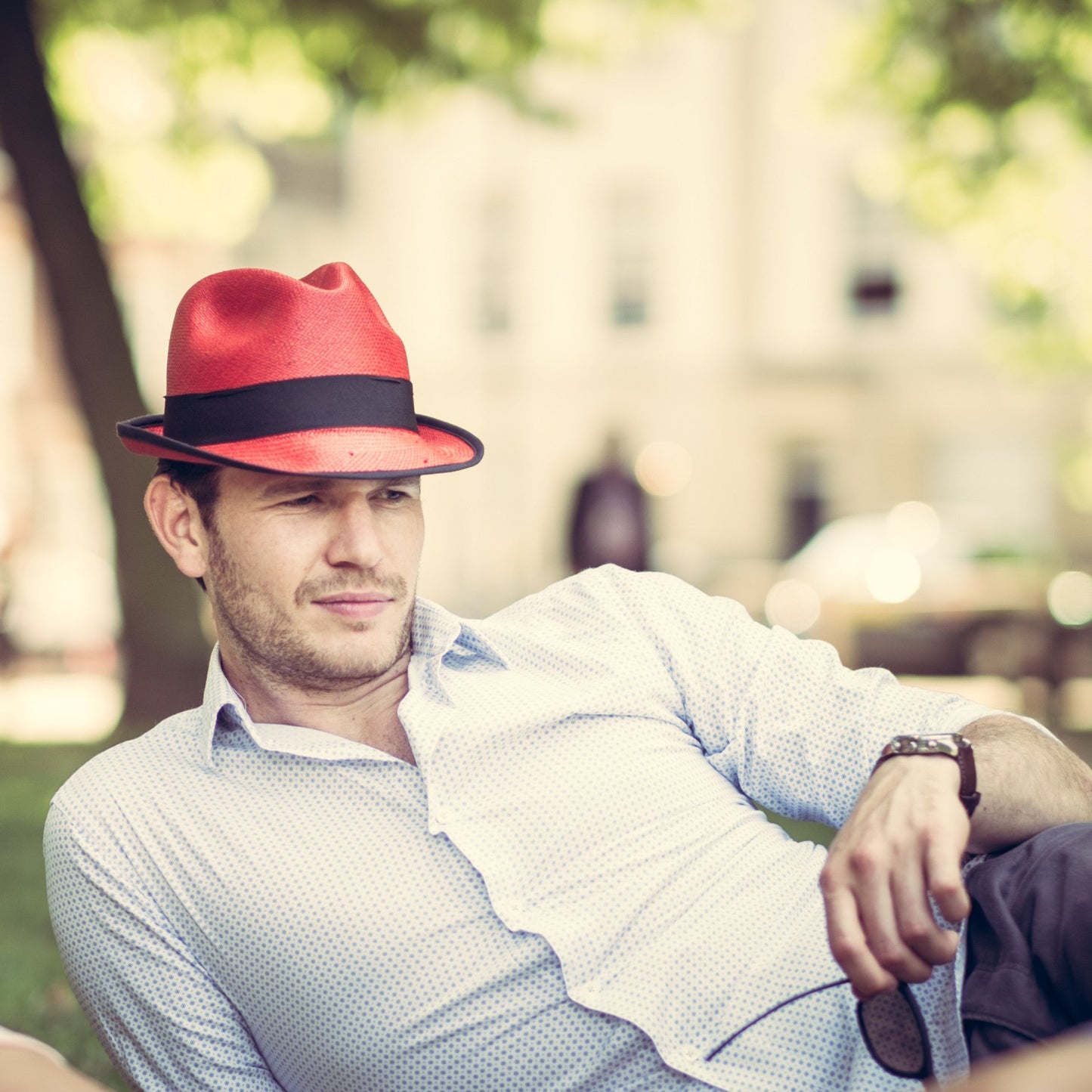 Trilby Panama - Red-FREE SHIPPING