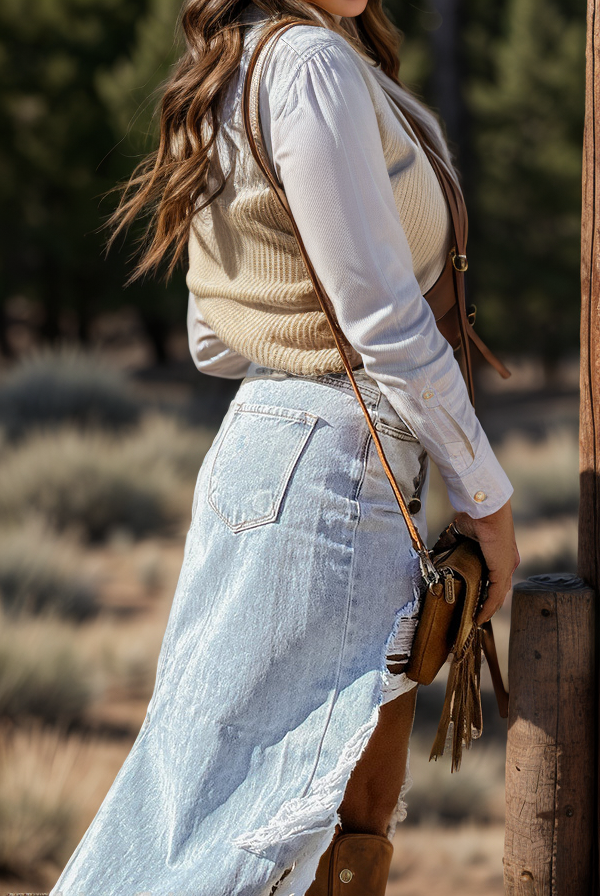 The Denim Maxi Skirt