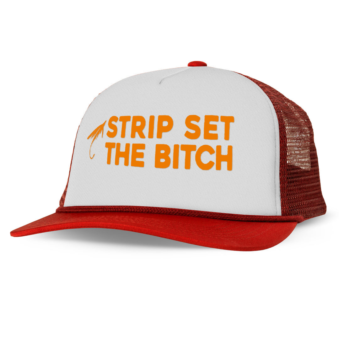 STRIP SET THE BITCH Letter Printed Trucker Hat