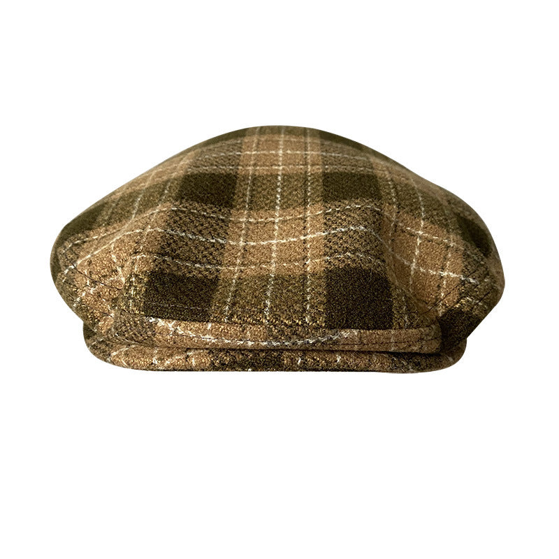 THE PEAKED Marl Flat Hat Oxford-Harris Tweed