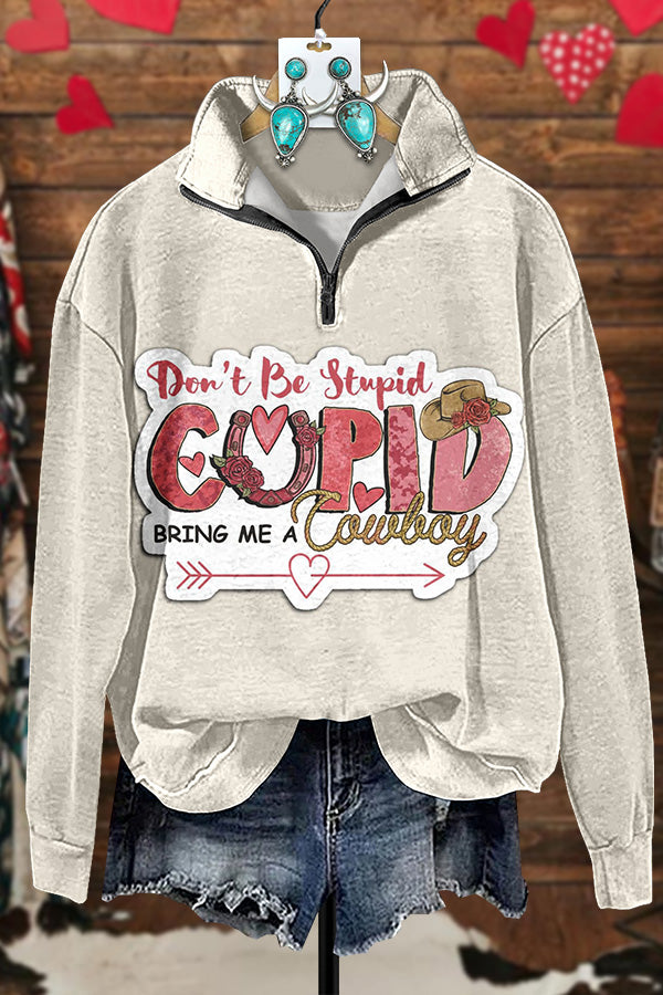 Western Cupid Arrow Zip Sweatshirt