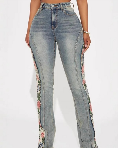 Patchwork Flare Jeans