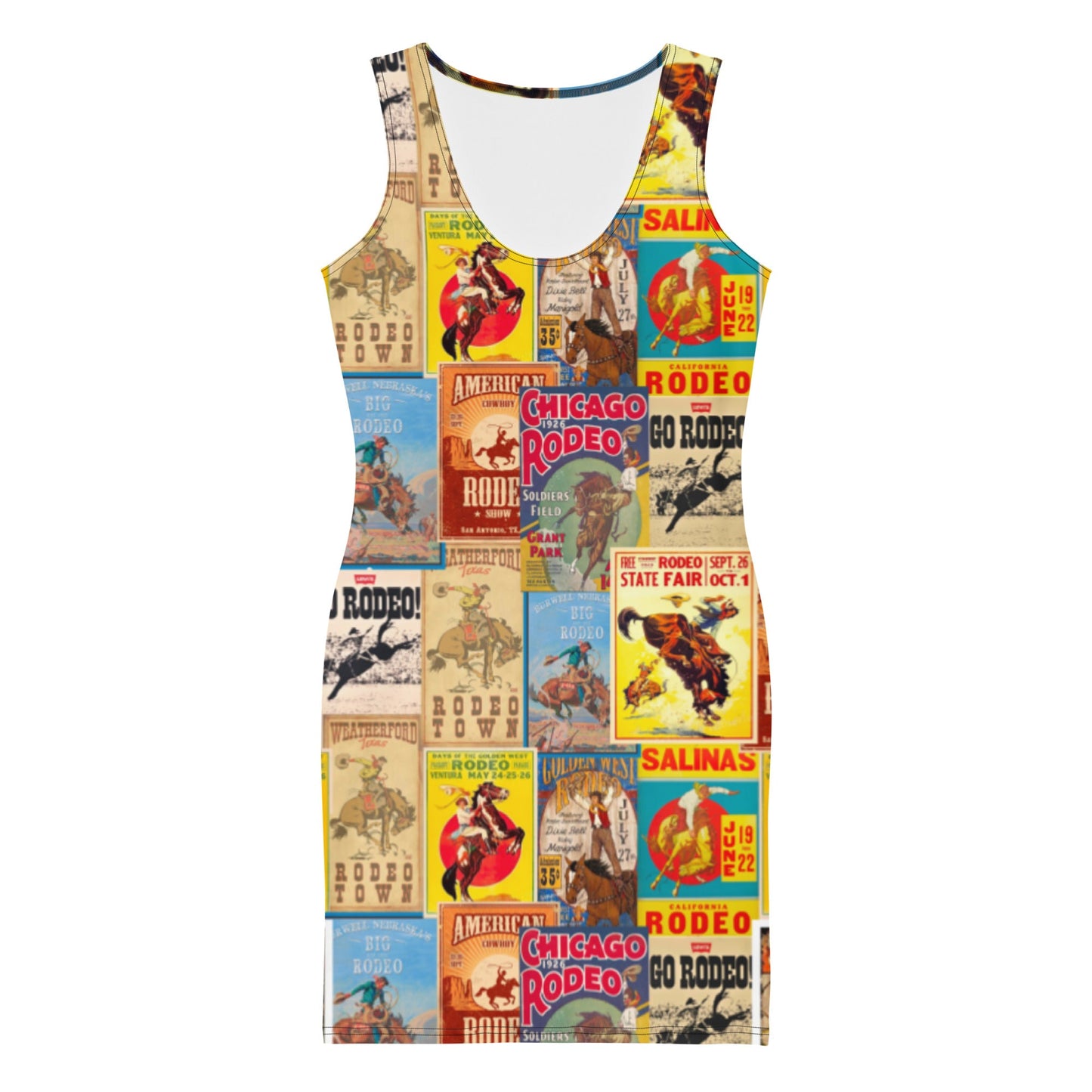 Vintage Rodeo Poster Sleeveless Dress